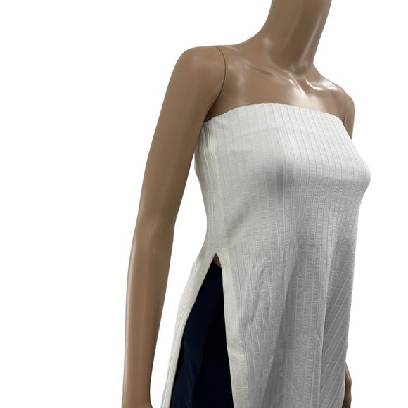 Esse Studios Ivory White Rib Strapless Tube Top - Picture 6 of 12